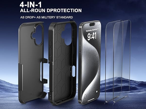 iPhone 16 case with screen protector