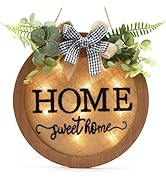 HOMCDALY Welcome Sign for Front Door, Door Wreaths for Front Door Outside, Farmhouse Welcome Wood...