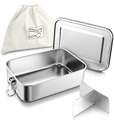 HaWare Stainless Steel Bento Box, 47oz (1400ml) Leak-Proof Lunch Box for Kids Adults, 3 Compartme...