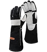 YESWELDER 16 Inches,932?,Leather Forge MIG Welding Gloves, with Kevlar Stitching Heat/Fire Resist...
