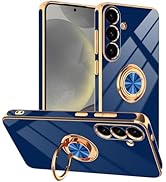 Tnarru Designed for Samsung Galaxy S25 Case with Ring Stand, Support Magnetic Car Mount Rotatable...