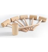 6Pack Large Wooden Mallet Seafood Hammers for Cracking Crab Lobster Shellfish, Wooden Hammer for ...