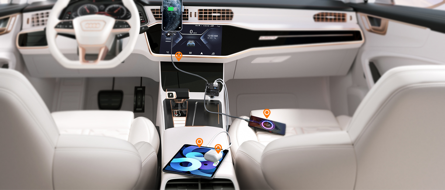 4 in 1 retractable car charger