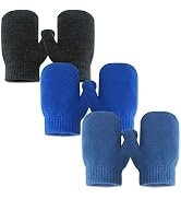 Evridwear Baby Toddler Stretch Mittens,3 Pairs Knitted Winter Warm Infant Kids Gloves for Little ...