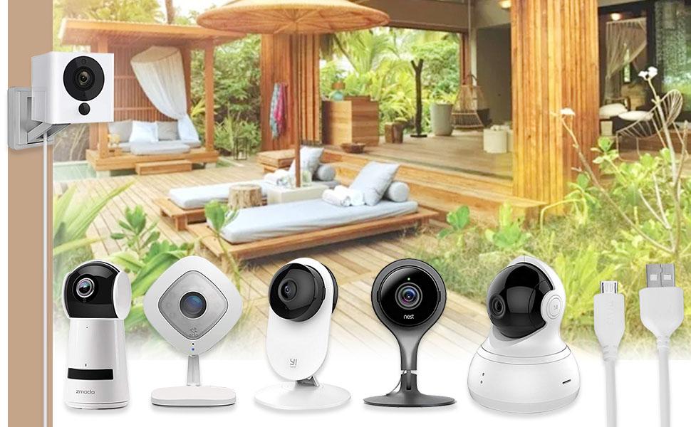Long cable charge security camera