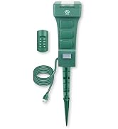 Outdoor Remote Control Power Stake with Photocell Timer 2/4/6/8 Hour Countdown, Dusk to Dawn, 6 G...