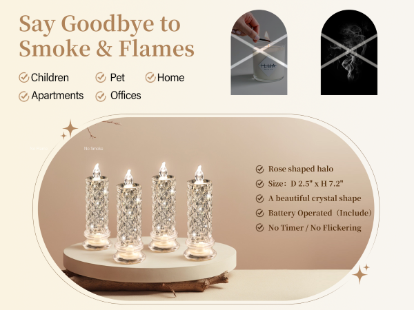flameless candles crystal