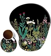 Ergonomic Mouse Pad with Wrist Rest Support Gel with Coaster, Cute Wrist Pad with Non-Slip Rubber...
