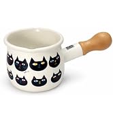 0.6 qt Butter Warmer Enamel Milk Pan [Made in Japan] Mini Saucepan with Pour Spout Butter Melter ...