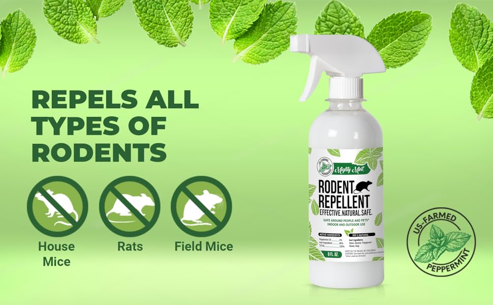 Repels all types of rodents house mice, field mice, rats