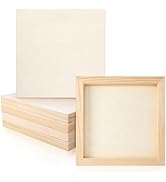 Owevvin 6 Pack 8 x 8 Inch Wood Panel Boards, Unfinished Wooden Canvas Panels Boards for Painting,...