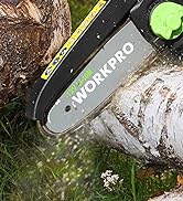 WORKPRO Mini Chainsaw, 6.3“ Cordless Electric Compact Chain Saw with 2 Batteries, One-Hand Operat...