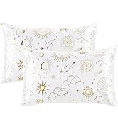 EXQ Home Satin Pillowcase Silky Satin Pillowcase for Hair and Skin,Soft Cooling Printed Pillow Ca...