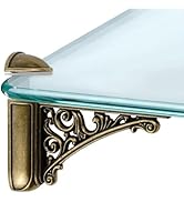 Chinflly Shelving Brackets Antique Bronze Adjustable Glass Floating Shelf Brackets Heavy Duty She...