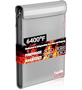6400? Fireproof Document Bag with Zipper, 15”x 11” Waterproof Fireproof Money Bag with 2 Pockets,...