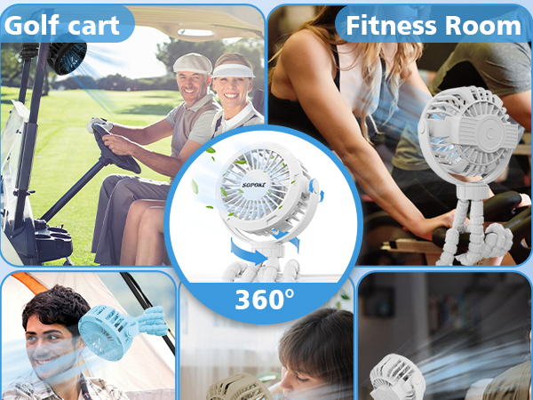 portable mini fan clip on baby stroller for travel personal handheld battery powered rechargeable