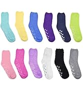 Gelante Womens Cute Fuzzy Socks Ultra Soft Fluffy Plush Gripper Non Skid Slip Hospital Slipper Gr...