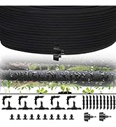 1/4 Inch Soaker Hose for Garden 100ft Soaker Irrigation Drip Hose System, Heavy Duty Drip Irrigat...