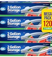 2 Gallon Plastic Storage Bags - Reusable Thick Food Storage Bags - Microwave-Safe, Zero BPA - Res...