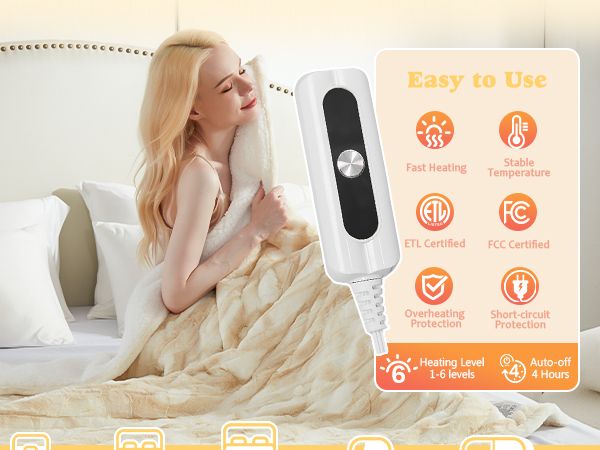 faux fur heated blanket