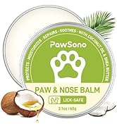 PawSono Lick-Safe Dog Paw &amp; Nose Balm with Coconut Oil | All-Natural Moisturizer &amp; Soother for Dr...