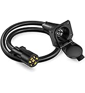 MICTUNING 7 Way Trailer Plug Socket Extension Cable - 7 Blade Trailer Wiring Connector Cord Wire ...