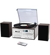 MUSITREND 10 in 1 Record Player with External Speakers,3 Speed Bluetooth Turntable Vinyl Player w...