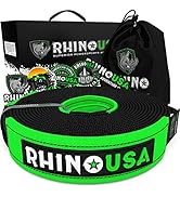 Rhino USA Recovery Tow Strap (3" x 20') Lab Tested 31,518lb Break Strength - Heavy Duty Offroad S...