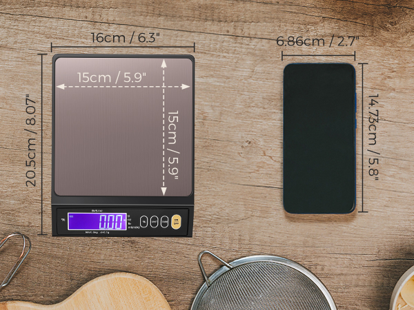 size of the baking scale