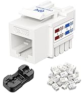 Cable Matters [UL Listed] 25-Pack 10Gbps Cat6 Keystone Jacks, RJ45 Keystone Jack, Ethernet Keysto...