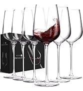 AILTEC Wine Glasses Set of 6, Crystal Glass with Stem for Drinking Red/White/Cabernet Wine as Gif...