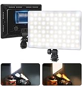 Mettlelite SL100D LED Video Light Bi-Color on Camera Continuous Dimmable Photography Lighting Por...
