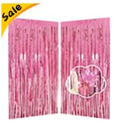 pink tinsel backdrop