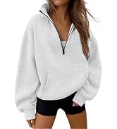 Trendy Queen Womens Sweatshirts Quarter Half Zip Pullover Workout Hoodies | Mock Neck Fleece Work...