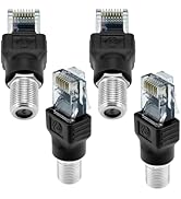 ZDRU 4PCS F-Type Female to RJ45 Male Coaxial Converter Ethernet Adapter, Coax Straight Connector ...