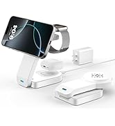 3 in 1 Wireless Charging Station Compatible with Apple,Foldable Magnetic Wireless Charger for iPh...