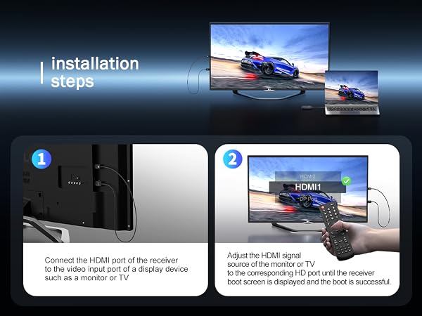 wireless hdmi transmitter and receiver installation setps