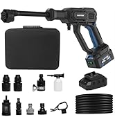 LUXTER 20V Cordless Pressure Washer, Brushless Pressure Washer with 6-in-1 Nozzle, 1000 PSI, with...