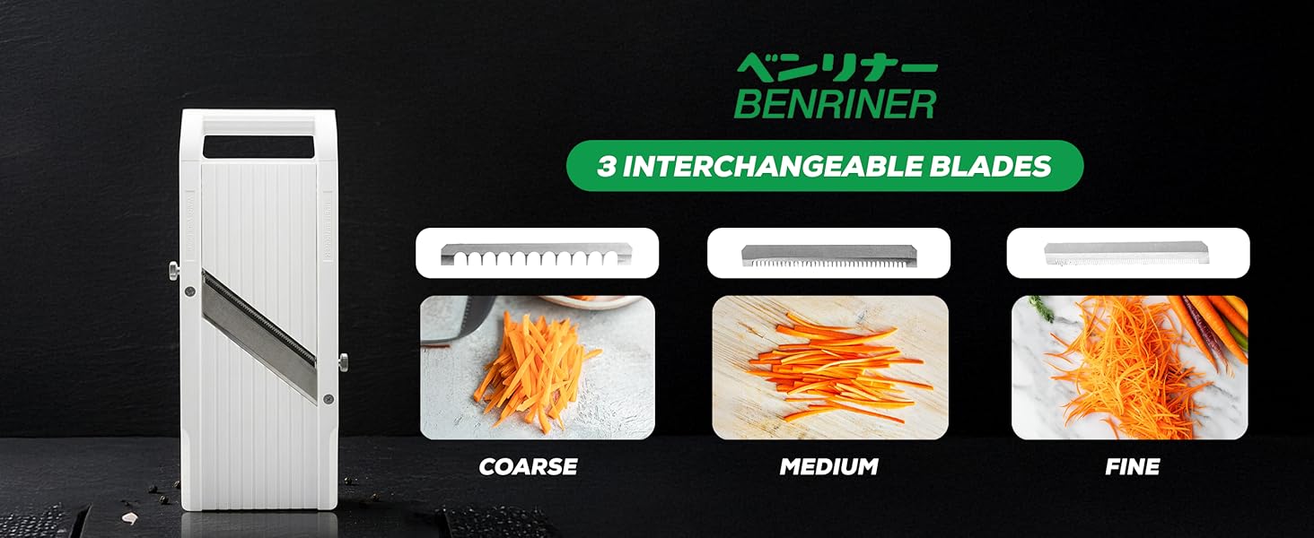 Benriner Mandoline Super Slicer, with 4 Japanese Stainless Steel Blades