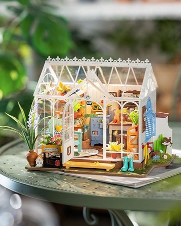 Rolife Wooden 3D Puzzles for Adults, DIY Carousel Music Box with Chaser Lights 11.6