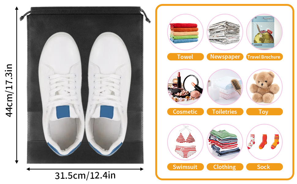 shoe bags for travel black