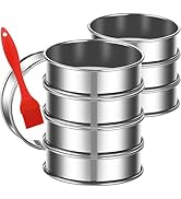 KUAYB 8 Pieces English Muffin Rings Crumpet Rings 3.15 Inch Stainless Steel Double Rolled Tart Ri...