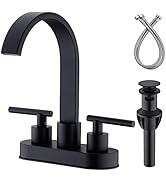 DIKUROOMS Bathroom Faucet 2 Handle 4 Inch Centerset Lavatory Vanity Sink Faucet with Overflow Pop...