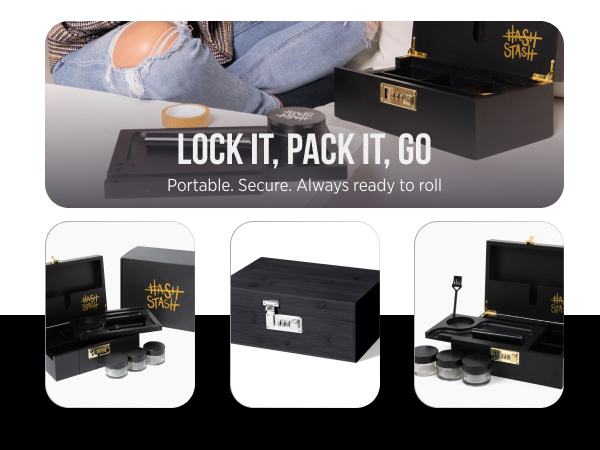 HASHSTASH The OG Storage Box - Large Bamboo Box with Combination Lock