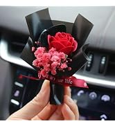 Black Fresh Flowers Mini Dried Flowers Bouquet for Car Air Vent Clips,Air Outlet Perfume Decorati...