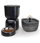 Automatic Cat Feeder and Cat Water Dispenser FW1, Wire or Battery Cat Food Dispenser Timer Pet Fe...