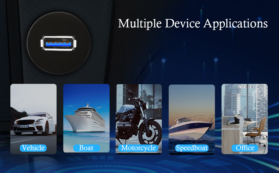 GOBGOD Single Port USB 3.0 Car Mount Flush Cable Scene3