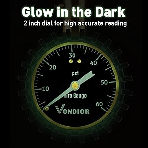 glow in dark pressure gauge