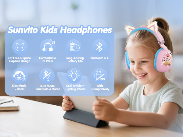 cat headphones for kids