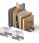 HzTinT 2PACK Cutting Board Organizer, Adjustable Divider Cutting Board Holder with Anti-slip Pads...